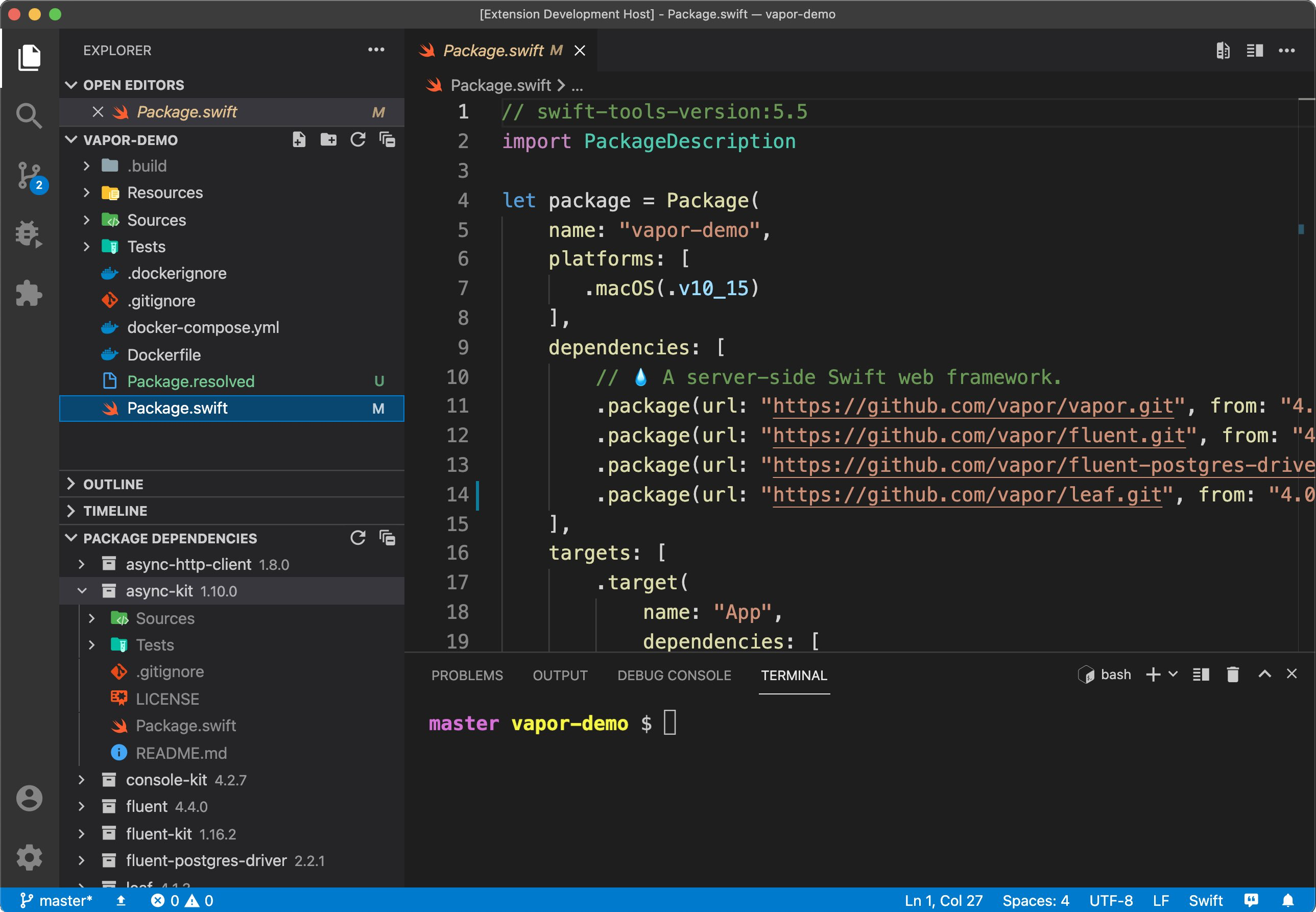 Screenshot of the extension in action